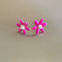 Pure Silver Enamel Pink Flowers 5g (Pack of 2)